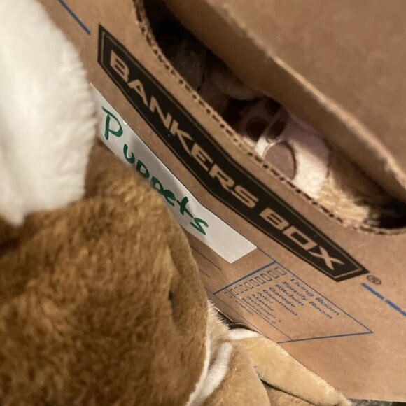 Constructive Playthings Puppet Full Body Open Mouth Asian Boy Brother Overalls - Picture 8 of 8